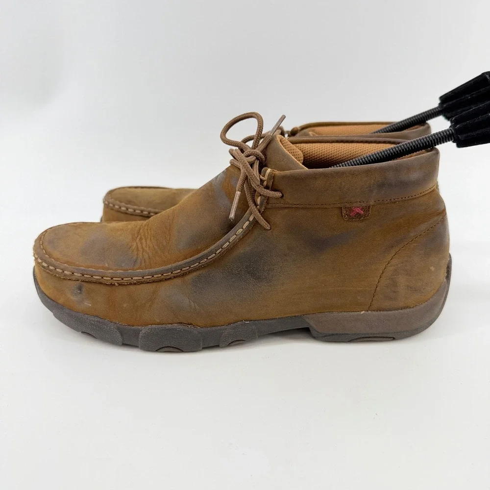 Twisted X Mens Chukka Moc Brown Leather Steel Toe Work Boots MDMST01 Size 10 M